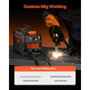 VEVOR MIG Welder, 130Amp Synergic Mig Welding Machine, 110V Gasless Flux Core Welder Machine, Portable Mig Welder with IGBT Inverter Technology and Digital Display Screen