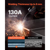 VEVOR MIG Welder, 130Amp Synergic Mig Welding Machine, 110V Gasless Flux Core Welder Machine, Portable Mig Welder with IGBT Inverter Technology and Digital Display Screen