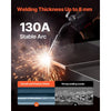 VEVOR MIG Welder, 130Amp Synergic Mig Welding Machine, 3-in-1 Flux Core MIG/Stick/Lift TIG Multi-Process Welder Machine, 110V Portable Mig Welder with IGBT Inverter Technology & Digital Display Screen