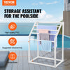 VEVOR Towel Rack, 5 Bars Outdoor PVC Towel Holder, Freestanding Pool Towel Hanger Stand with Clips, Bag & Hook, Outdoor Indoor Quilt Drying Rack Organizer, Ideal for Poolside, Bathroom, Spa, White
