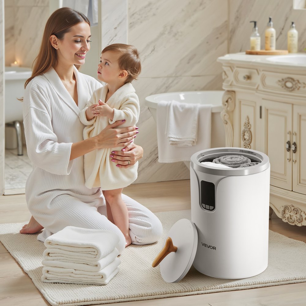 VEVOR Towel Warmers for Bathroom, Towel Warmer Bucket with 24H Delay Timer & Child Lock & Auto Shut Off for Spa Fits up to 3 Oversized Bath Towels, Blankets, Clothes, Bathrobes, PJ's and More