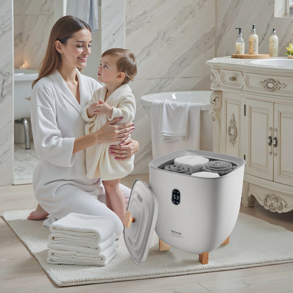 VEVOR Towel Warmers for Bathroom, 25 L Towel Warmer Bucket with Auto Shut Off for Spa Fits up to 5 Oversized Bath Towels, Blankets, Clothes, Bathrobes, PJ's and More