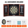 VEVOR Dartboard and Cabinet Set, Ready-to-Play Bundle Official Size Dartboard Cabinet, Steel Tip Dart Hideaway Cabinet, Features Easy Assembly, Complete with All Accessories, Perfect for Cricket Games