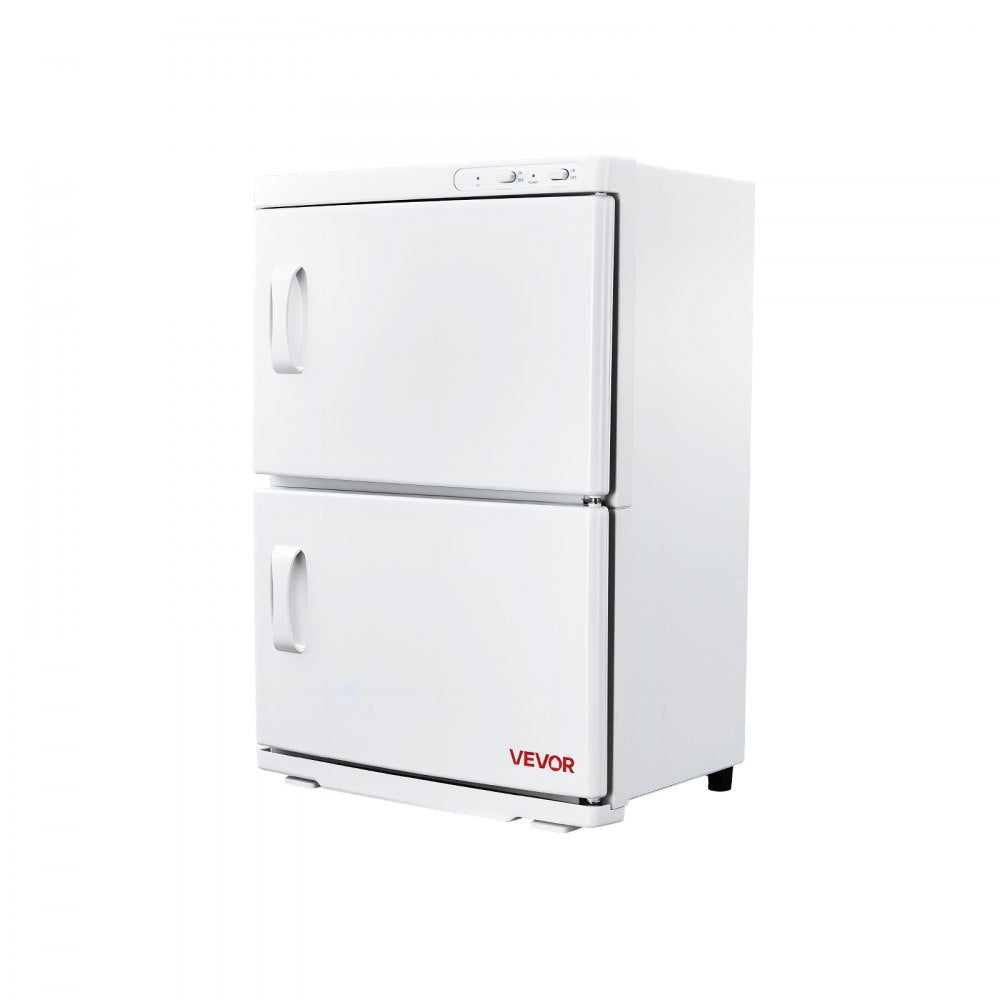 VEVOR Hot Towel Warmer, 10 gal Large Capacity 2-Tier Towel Warmer Cabinet with Clip & 4 Stainless Steel Racks, Holds up 48 Towels, All-Round Heating Cabinet for Spa, Barber, Manicures, Massage, Salon