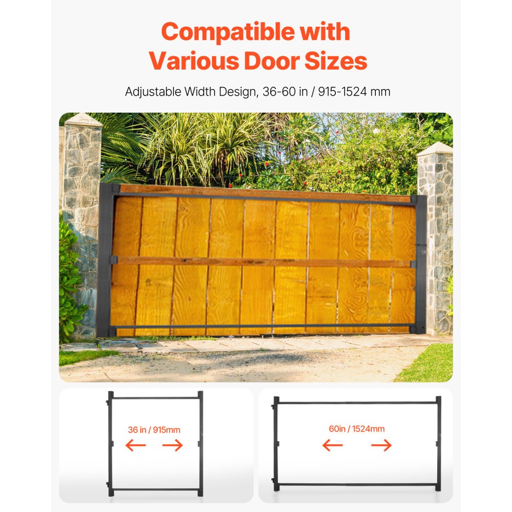 VEVOR Gate Building Kit, Fits 36 to 60 in Wide Openings, Up from 6 to 7 ft High Fence, Adjustable Gate Building Kit, Anti Sag Full Gate Frame Kit with Latch Lock and Screws, for Wooden Fence, Iron