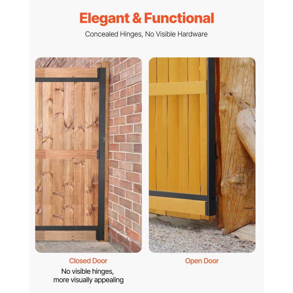 VEVOR Gate Building Kit, Fits 36 to 60 in Wide Openings, Up from 6 to 7 ft High Fence, Adjustable Gate Building Kit, Anti Sag Full Gate Frame Kit with Latch Lock and Screws, for Wooden Fence, Iron