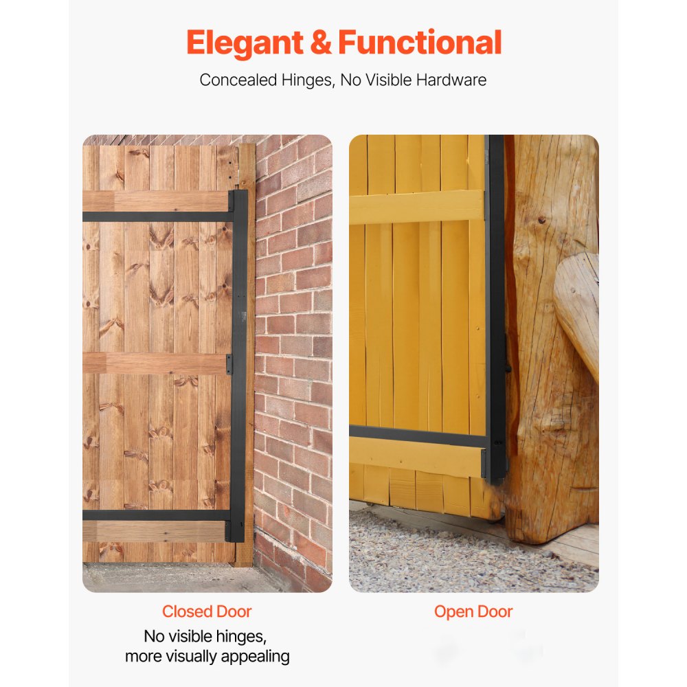 VEVOR Gate Building Kit, Fits 40 to 72 in Wide Openings, Up from 4 to 5 ft High Fence, Adjustable Gate Building Kit, Anti Sag Full Gate Frame Kit with Latch Lock and Screws, for Wooden Fence, Iron