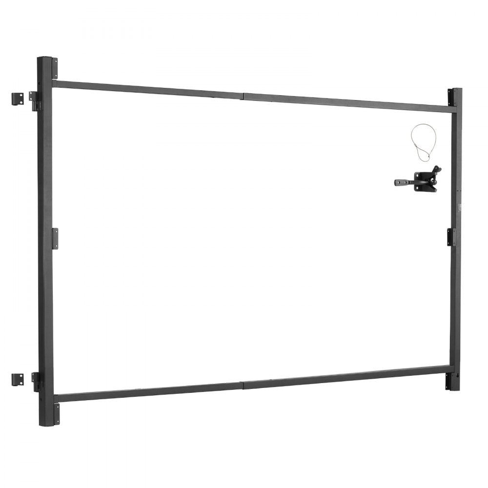 VEVOR Gate Building Kit, Fits 60 to 96 in Wide Openings, Up from 4 to 5 ft High Fence, Adjustable Gate Building Kit, Anti Sag Full Gate Frame Kit with Latch Lock and Screws, for Wooden Fence, Iron
