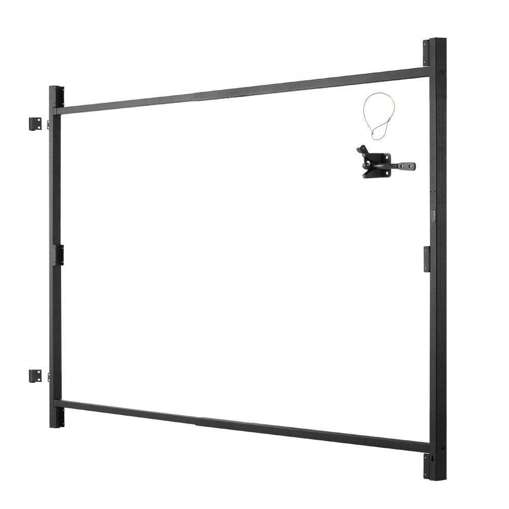 VEVOR Gate Building Kit, Fits 60 to 96 in Wide Openings, Up from 4 to 5 ft High Fence, Adjustable Gate Building Kit, Anti Sag Full Gate Frame Kit with Latch Lock and Screws, for Wooden Fence, Iron