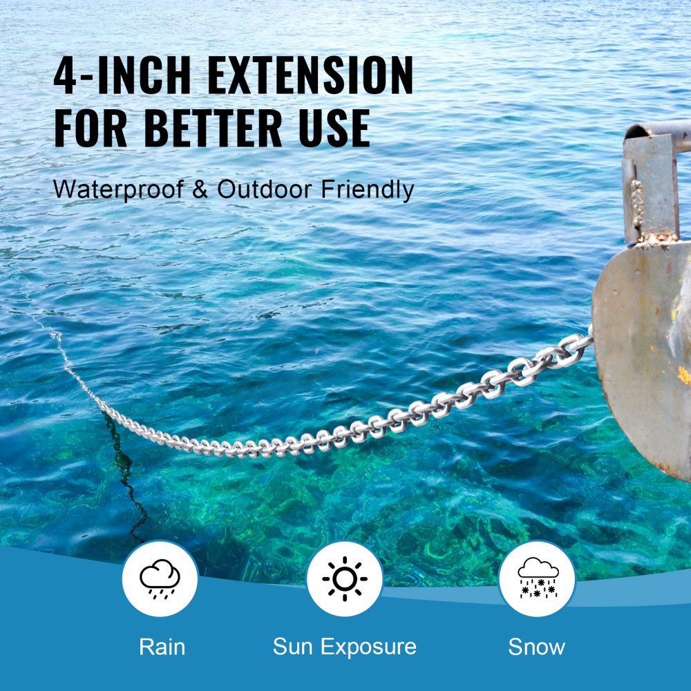 VEVOR Windlass Anchor Rode and Chain, 5/16" x 15' Boat Anchor Chain and 1/2" x 200' Nylon Rope, 2373 lbs. WLL/7120 lbs. BS, Galvanized Anchor Lead Chain and Nylon 3-Strand Rope for Boat Anchor System