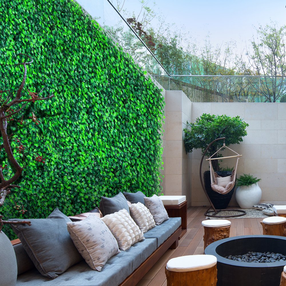 VEVOR Artificial Boxwood Panels, 14 PCS 20\"x20\" Boxwood Hedge Wall Panels, PE Artificial Grass Backdrop Wall 1.6\", Privacy Hedge Screen for Decoration of Outdoor, Indoor, Garden, Fence, and Backyar
