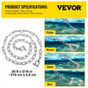 VEVOR Boat Anchor Chain, 5/16" x 20', 2373 lbs. WLL/7120 lbs. BS, 316 Stainless Steel Marine Grade Anchor Lead Chain with Dual Lock Ring Shackles for Boats, Deck, Fishing, Works with Different Anchors