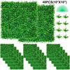 VEVOR Artificial Boxwood Panel UV 48pcs Boxwood Hedge Wall Panels Artificial Grass Backdrop Wall 10X10\" 4cm Green Grass Wall Fake Hedge for Decor Privacy Fence Indoor Outdoor Garden Backyard