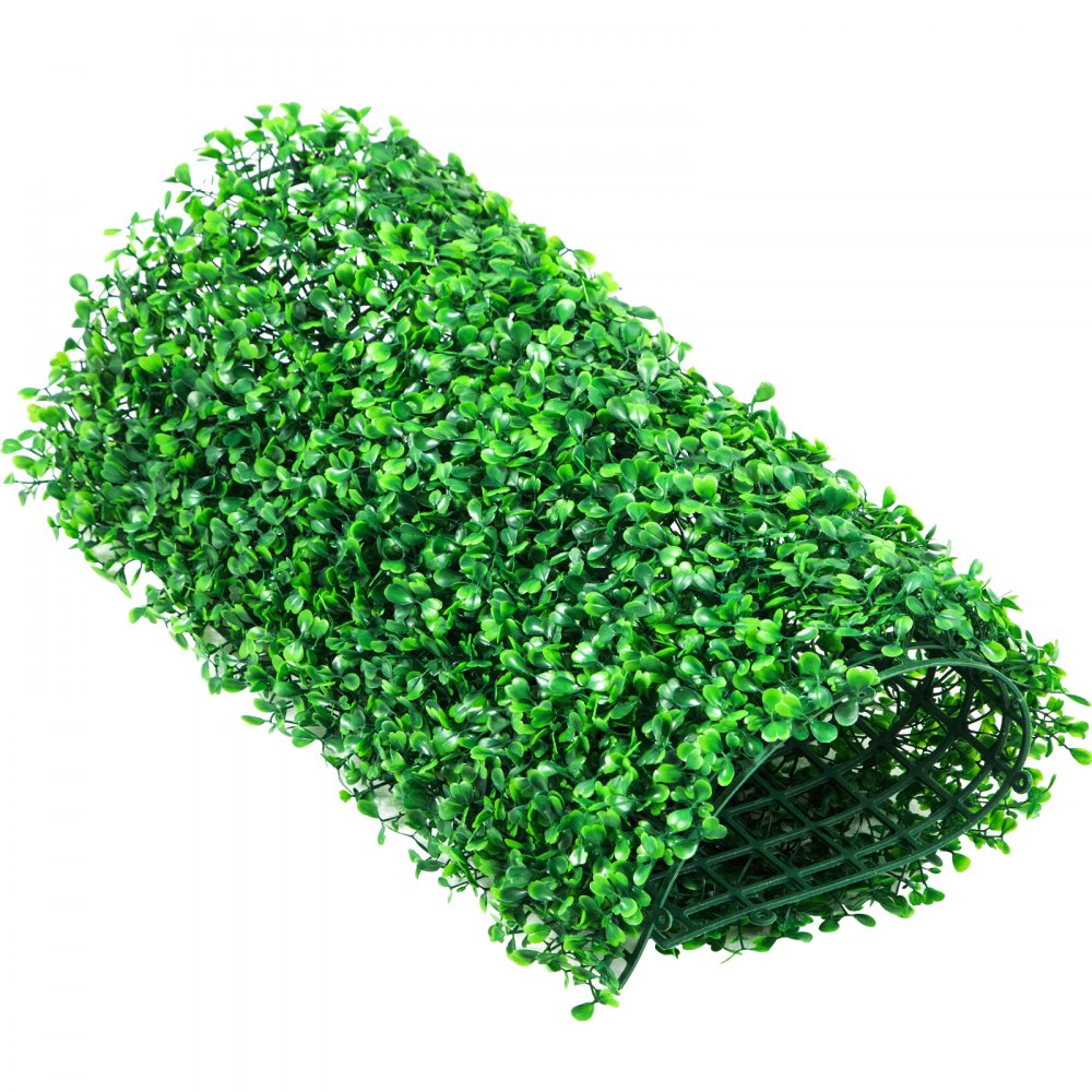 VEVOR Artificial Boxwood Panel UV 48pcs Boxwood Hedge Wall Panels Artificial Grass Backdrop Wall 10X10\" 4cm Green Grass Wall Fake Hedge for Decor Privacy Fence Indoor Outdoor Garden Backyard