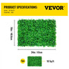 VEVOR Artificial Boxwood Panel UV 4pcs Boxwood Hedge Wall Panels Artificial Grass Backdrop Wall 24X16\" 4 cm Green Grass Wall Fake Hedge for Decor Privacy Fence Indoor Outdoor Garden Backyard