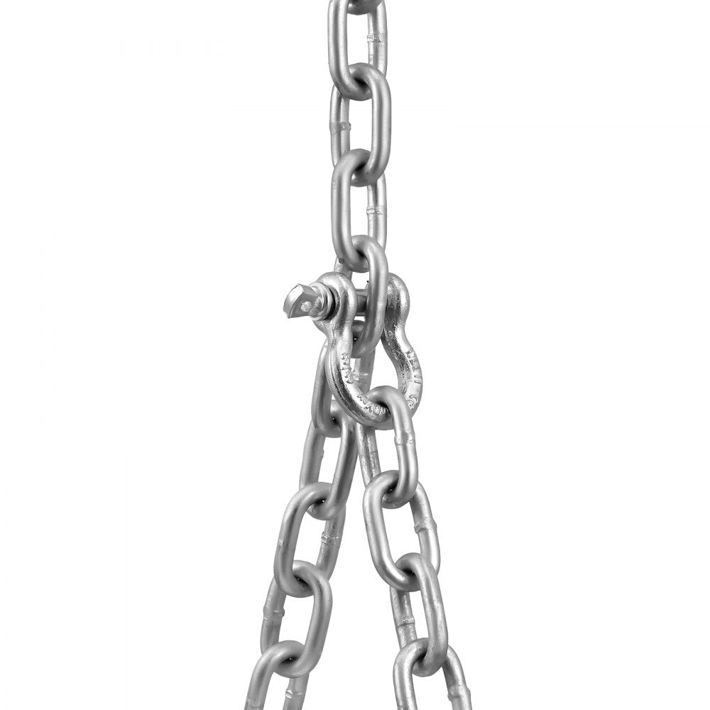 VEVOR Boat Anchor Chain, 5/16" x 20', 2373 lbs. WLL/7120 lbs. BS, Galvanized Steel Marine Grade Anchor Lead Chain with Dual Lock Ring Shackles for Boats, Deck, Fishing, Works with Different Anchors