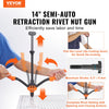 VEVOR Rivet Nut Tool, 14 in Rivnut Tool Kit with 7 PCS Metric and SAE Mandrels, 70 PCS Assorted Rivet Nuts, 10-24, 1/4-20, M6, 5/16-18, M8, 3/8-16, M10, With Rugged Carrying Case, for DIY, Repairs