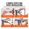 VEVOR 16" Rivet Nut Tool, Labor-Saving Rivnut Tool Kit with 13PCS Metric & SAE Mandrels, 186PCS Rivet Nuts,M3, M4, M5, M6, M8, M10, M12, 1/4-20, 5/16-18, 3/8-16,1/2-13, 8-32, 10-24 With Carrying Case