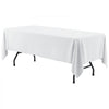 VEVOR Rectangular Tablecloths, 60 x 102 in 6 Pack, White Polyester Covers, for Party Wedding Banquet Festival, Washable, Reusable Table Cloth with Brushed Fabric, Neat Hems, Smooth Drape