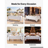 VEVOR Rectangular Tablecloths, 60 x 102 in 12 Pack, White Polyester Covers, for Party Wedding Banquet Festival, Washable, Reusable Table Cloth with Brushed Fabric, Neat Hems, Smooth Drape