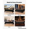 VEVOR Rectangular Tablecloths, 70 x 120 in 6 Pack, Black Polyester Covers, for Party Wedding Banquet Festival, Washable, Reusable Table Cloth with Brushed Fabric, Neat Hems, Smooth Drape
