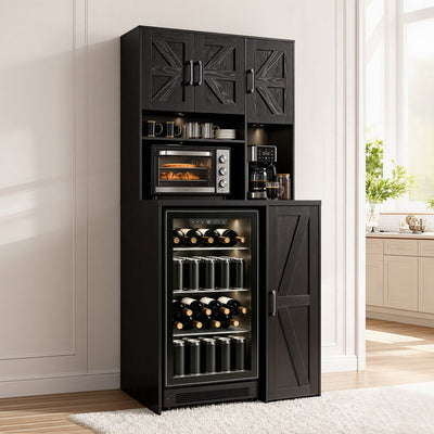 Vevor Coffee Bar Cabinet Mini Fridge Space Beverage Station 73