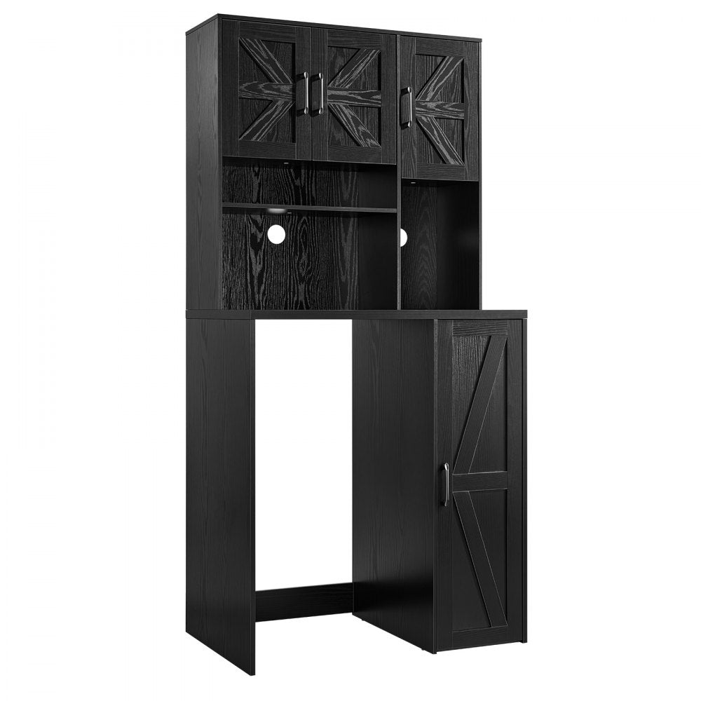 VEVOR Coffee Bar Cabinet with Mini Fridge Space, 73"H, Storage & Outlet, for Home, Kitchen, Living Room, Liquor Wine Cabinets, Beverage Station with 4 Doors, Adjustable Shelves, Multi-Tier Storage