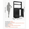 VEVOR Coffee Bar Cabinet with Mini Fridge Space, 69"H, Storage & Outlet, for Home, Kitchen, Living Room, Liquor Wine Cabinets, Beverage Station with Door, 2 Adjustable Shelves, Multi-Tier Storage