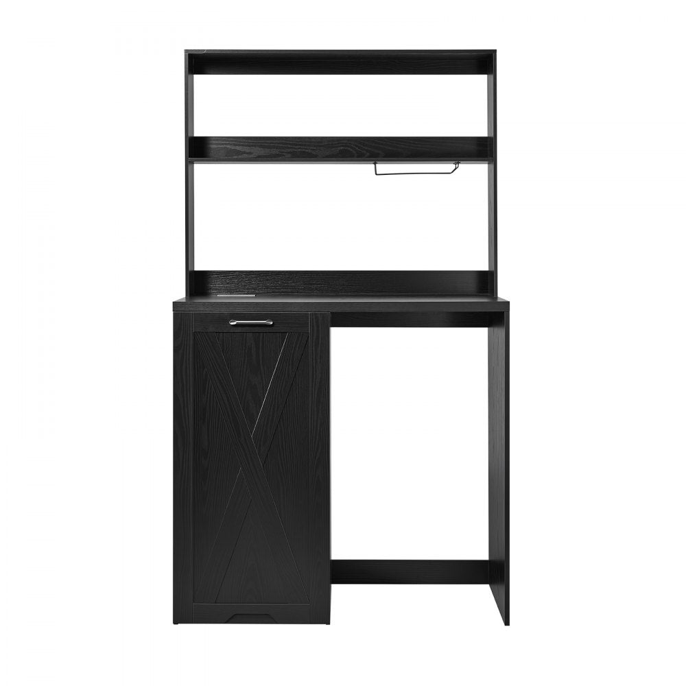 VEVOR Coffee Bar Cabinet with Mini Fridge Space, 69"H, Storage & Outlet, for Home, Kitchen, Living Room, Liquor Wine Cabinets, Beverage Station with Door, 2 Adjustable Shelves, Multi-Tier Storage