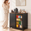 VEVOR Coffee Bar Cabinet with Mini Fridge Space, 39"W, Adjustable Shelves, for Home, Kitchen, Living Room, Liquor Wine Cabinets, Beverage Station with Door and Storage, Easy Assembly Fridge Stand