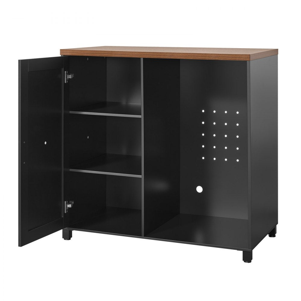 VEVOR Coffee Bar Cabinet with Mini Fridge Space, 39"W, Adjustable Shelves, for Home, Kitchen, Living Room, Liquor Wine Cabinets, Beverage Station with Door and Storage, Easy Assembly Fridge Stand