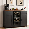 VEVOR Coffee Bar Cabinet with Mini Fridge Space, 53"W, Storage & Outlet, for Home, Kitchen, Living Room, Liquor Wine Beverage Station with 2 Drawers, 2 Doors, Adjustable Shelves, Countertop Storage