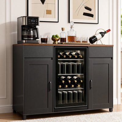 Vevor Coffee Bar Cabinet Mini Fridge Space Beverage Station 53.1