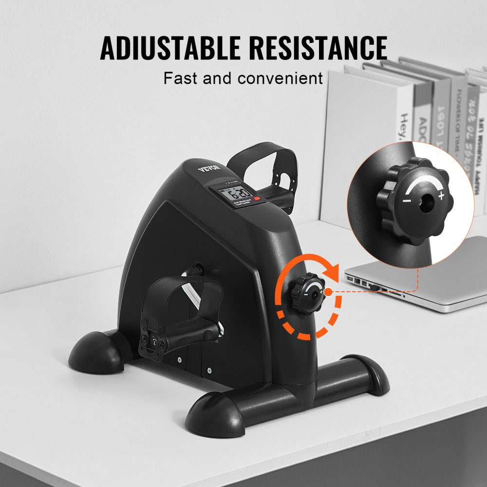 VEVOR Under Desk Bike Pedal Exerciser, Mini Exercise Bike for Arm/Leg Exercise, Multi-level Resistance Pedal Exerciser for Home Office Workout, Cycling Portable Peddler with LCD Display & Non-Slip Mat