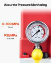 Accurate pressure monitoring gauge graphic (0–100 MPa, dual scale)