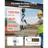 VEVOR Manual Lever Chain Hoist, 1/2T 1100LBS Capacity Heavy Duty Come Along, 20FT Lift G80 Alloy Steel Chain With Dual Pawl Mechanical Brake,360°Rotating Hooks, for Warehouse Construction Garage
