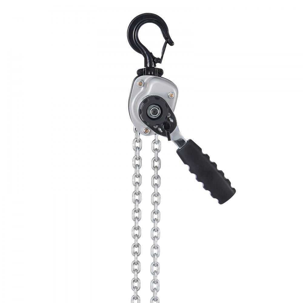 VEVOR Manual Lever Chain Hoist, 1/2T 1100LBS Capacity Heavy Duty Come Along, 5FT Lift G80 Alloy Steel Chain With Dual Pawl Mechanical Brake,360°Rotating Hooks, for Warehouse Construction Garage