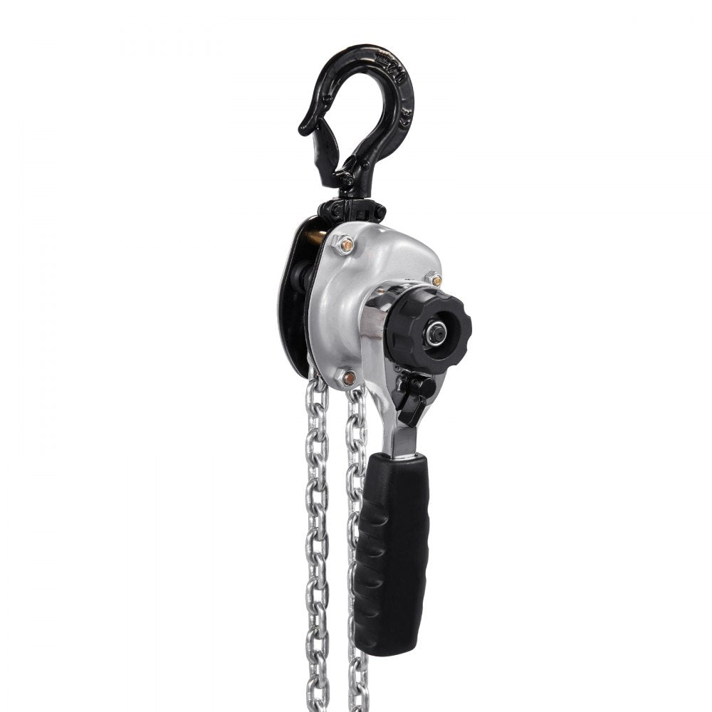 VEVOR Manual Lever Chain Hoist, 1/2T 1100LBS Capacity Heavy Duty Come Along, 5FT Lift G80 Alloy Steel Chain With Dual Pawl Mechanical Brake,360°Rotating Hooks, for Warehouse Construction Garage