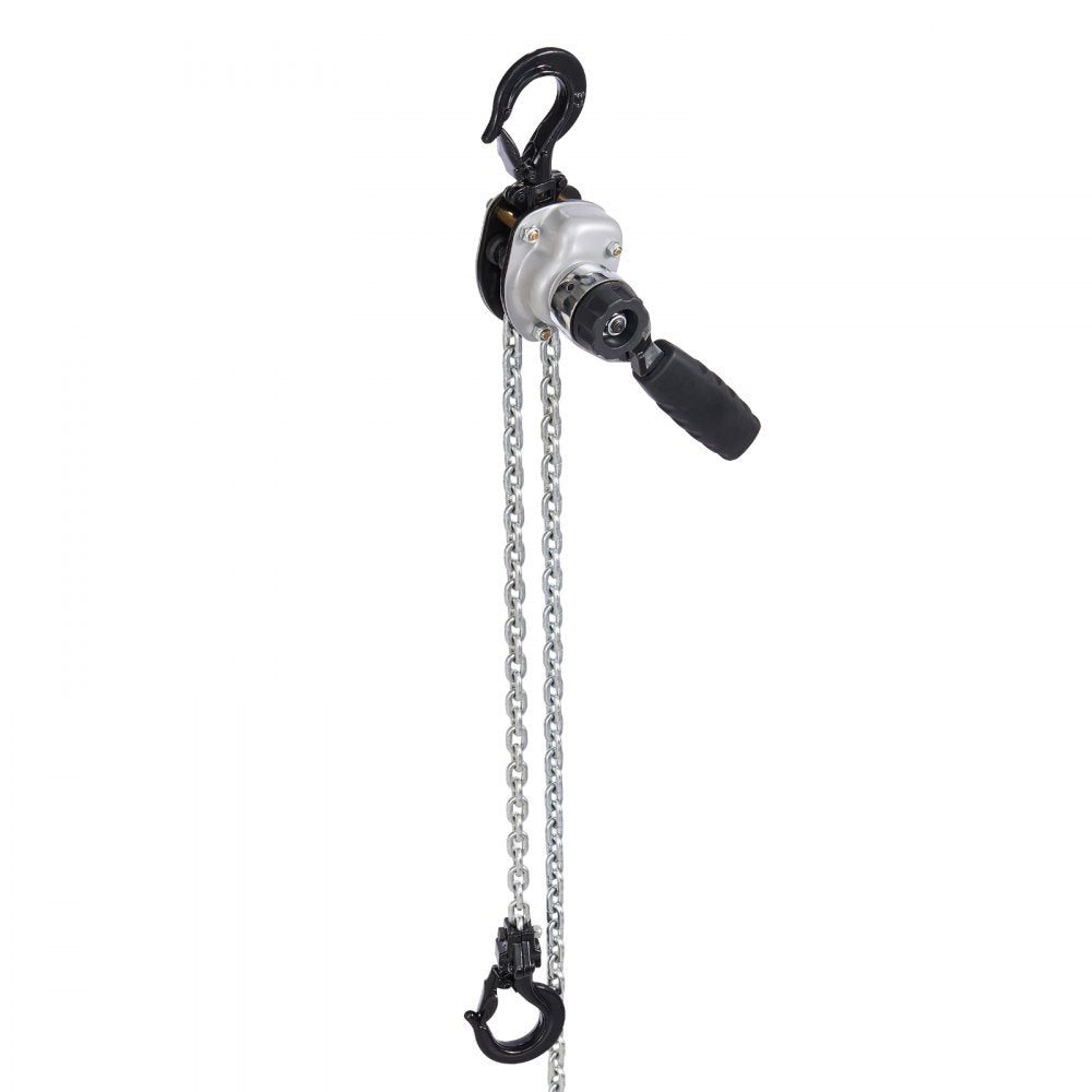 VEVOR Manual Lever Chain Hoist, 1/2T 1100LBS Capacity Heavy Duty Come Along, 5FT Lift G80 Alloy Steel Chain With Dual Pawl Mechanical Brake,360°Rotating Hooks, for Warehouse Construction Garage