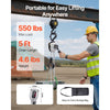 VEVOR Manual Lever Chain Hoist, 1/4T 550LBS Capacity Heavy Duty Come Along, 5FT Lift G80 Alloy Steel Chain With Dual Pawl Mechanical Brake,360°Rotating Hooks, for Warehouse Construction Garage