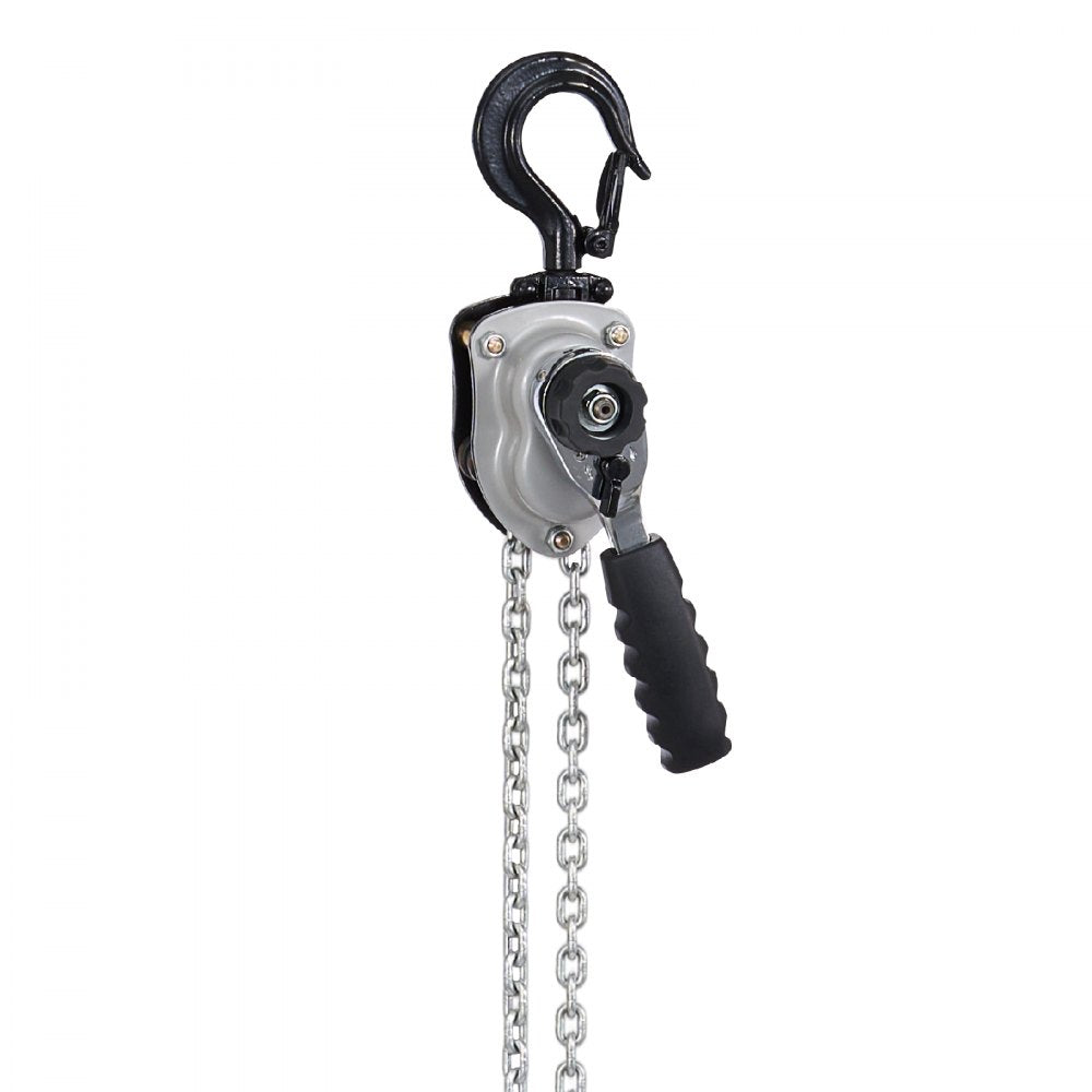 VEVOR Manual Lever Chain Hoist, 1/4T 550LBS Capacity Heavy Duty Come Along, 5FT Lift G80 Alloy Steel Chain With Dual Pawl Mechanical Brake,360°Rotating Hooks, for Warehouse Construction Garage
