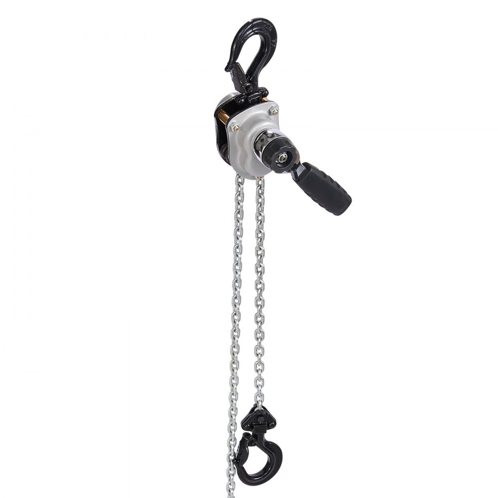 VEVOR Manual Lever Chain Hoist, 1/4T 550LBS Capacity Heavy Duty Come Along, 5FT Lift G80 Alloy Steel Chain With Dual Pawl Mechanical Brake,360°Rotating Hooks, for Warehouse Construction Garage