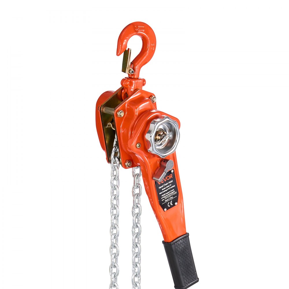 VEVOR Manual Lever Chain Hoist, 3/4T 1650LBS Capacity Heavy Duty Come Along, 10FT Lift G80 Alloy Steel Chain With Dual Pawl Mechanical Brake,360°Rotating Hooks, for Warehouse Construction Garage