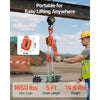 VEVOR Manual Lever Chain Hoist, 3/4T 1650LBS Capacity Heavy Duty Come Along, 5FT Lift G80 Alloy Steel Chain With Dual Pawl Mechanical Brake,360°Rotating Hooks, for Warehouse Construction Garage