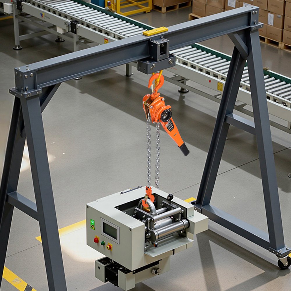 VEVOR Manual Lever Chain Hoist, 3/4T 1650LBS Capacity Heavy Duty Come Along, 20FT Lift G80 Alloy Steel Chain With Dual Pawl Mechanical Brake,360°Rotating Hooks, for Warehouse Construction Garage