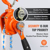 VEVOR Manual Lever Chain Hoist, 1/2 Ton 1100 lbs Capacity 5 FT Come Along, G80 Galvanized Carbon Steel with Weston Double-Pawl Brake, Auto Chain Leading & 360° Rotation Hook, for Garage Factory Dock
