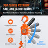 VEVOR Manual Lever Chain Hoist, 1/2 Ton 1100 lbs Capacity 5 FT Come Along, G80 Galvanized Carbon Steel with Weston Double-Pawl Brake, Auto Chain Leading & 360° Rotation Hook, for Garage Factory Dock