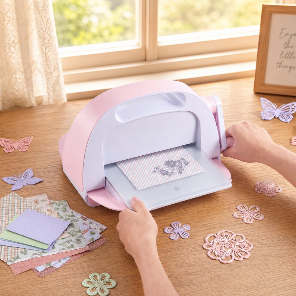 VEVOR Manual Die Cutting and Embossing Machine, 9" Opening, Portable Die Cut Machine with Cutting Plates, Ergonomic Handle, Easy to Store, for Arts and Crafts, Scrapbooking, Card Making, Crafting