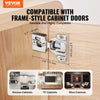 VEVOR Cabinet Hinges, 20 Packs Partial Overlay Kitchen Cabinet Door Hinges, 105 Degree Opening Angel Soft Close Concealed Cupboard Hinges for Framed Cabinet Type, with Mounting Screws