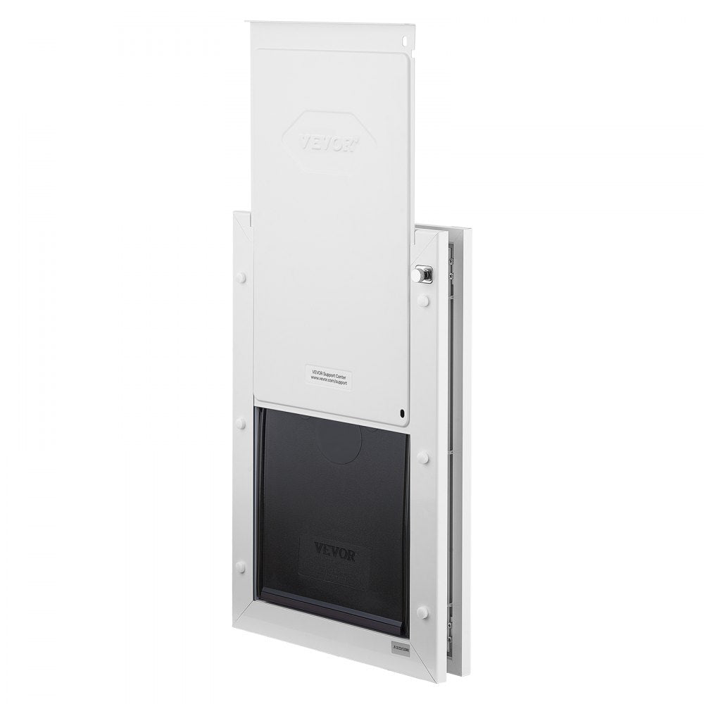 VEVOR Pet Door, Large, with Three Magnetic Flaps and Metal Frame, Strong and Weatherproof Dog Door for Interior and Exterior Doors, Easy to Install, Easy In-and-Out Access for Doggies, White
